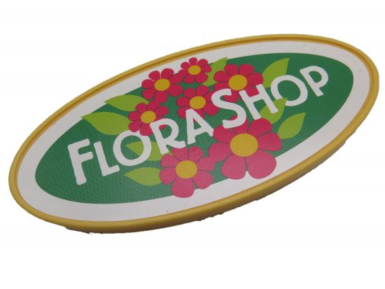 Schild oval Flora Shop Schild oval Flora Shop
