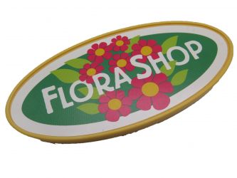 Schild oval Flora Shop Schild oval Flora Shop